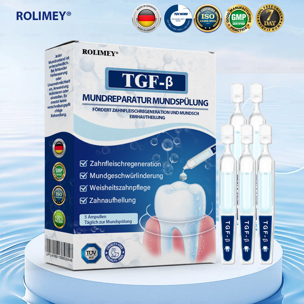 ✅ Hergestellt und versendet aus Deutschland | Rolimey® Transforming Growth Factor-β (TGF-β) Mundspülung zur oralen Reparatur❤️❤️