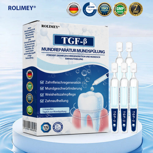 ✅ Hergestellt und versendet aus Deutschland | Rolimey® Transforming Growth Factor-β (TGF-β) Mundspülung zur oralen Reparatur❤️❤️