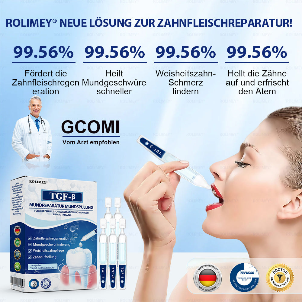 ✅ Hergestellt und versendet aus Deutschland | Rolimey® Transforming Growth Factor-β (TGF-β) Mundspülung zur oralen Reparatur❤️❤️