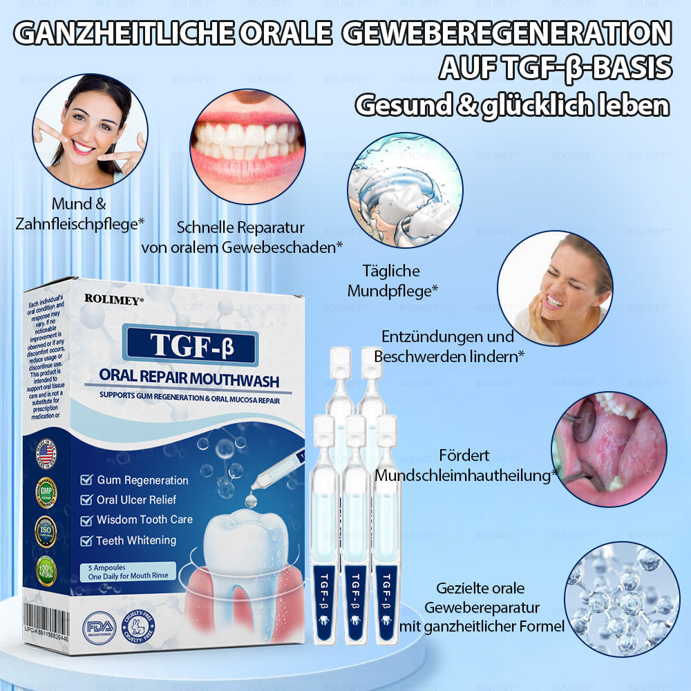 ✅ Hergestellt und versendet aus Deutschland | Rolimey® Transforming Growth Factor-β (TGF-β) Mundspülung zur oralen Reparatur❤️❤️